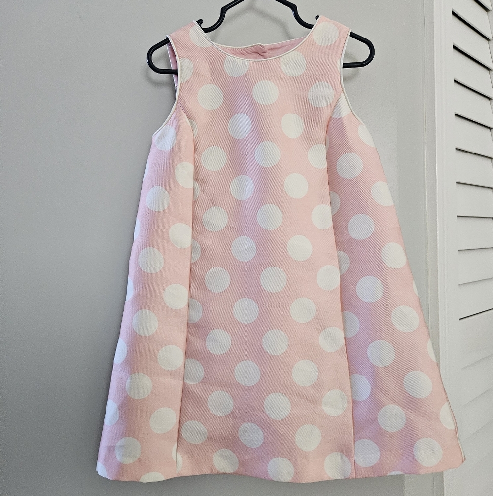 Tahari | Baby Pink and White Polka Dot Kids Dress